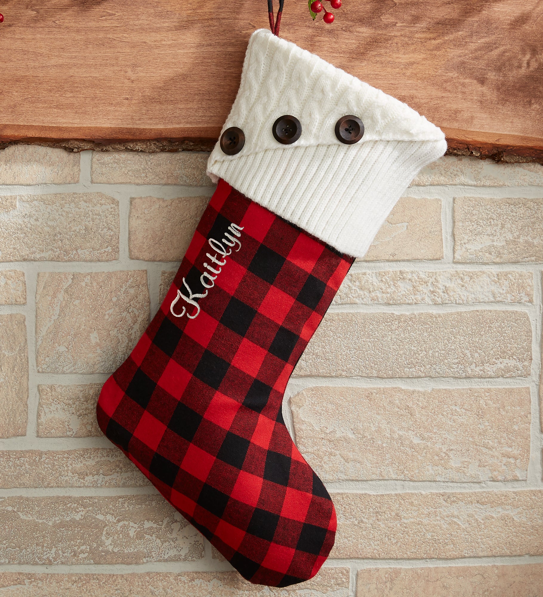 Buffalo Check Personalized Christmas Stockings